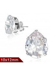 SALE - 10x12mm auskarai su cirkoniu